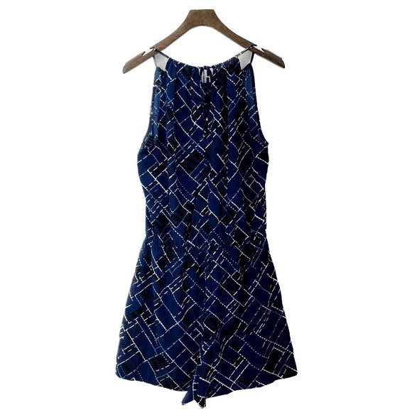 White House Black Market Navy and White Geometric Jumpsuit - Picture 3 of 3